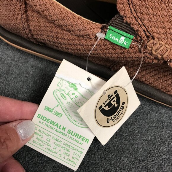 NWT SANUK NATURAL HEMP CHIBALICIOUS SIDEWALK SURFER SHOES, MENS US 9/ EUR 42